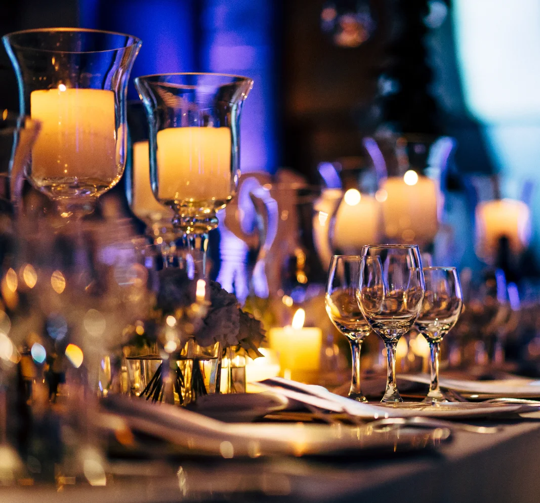 Table set for an evening event