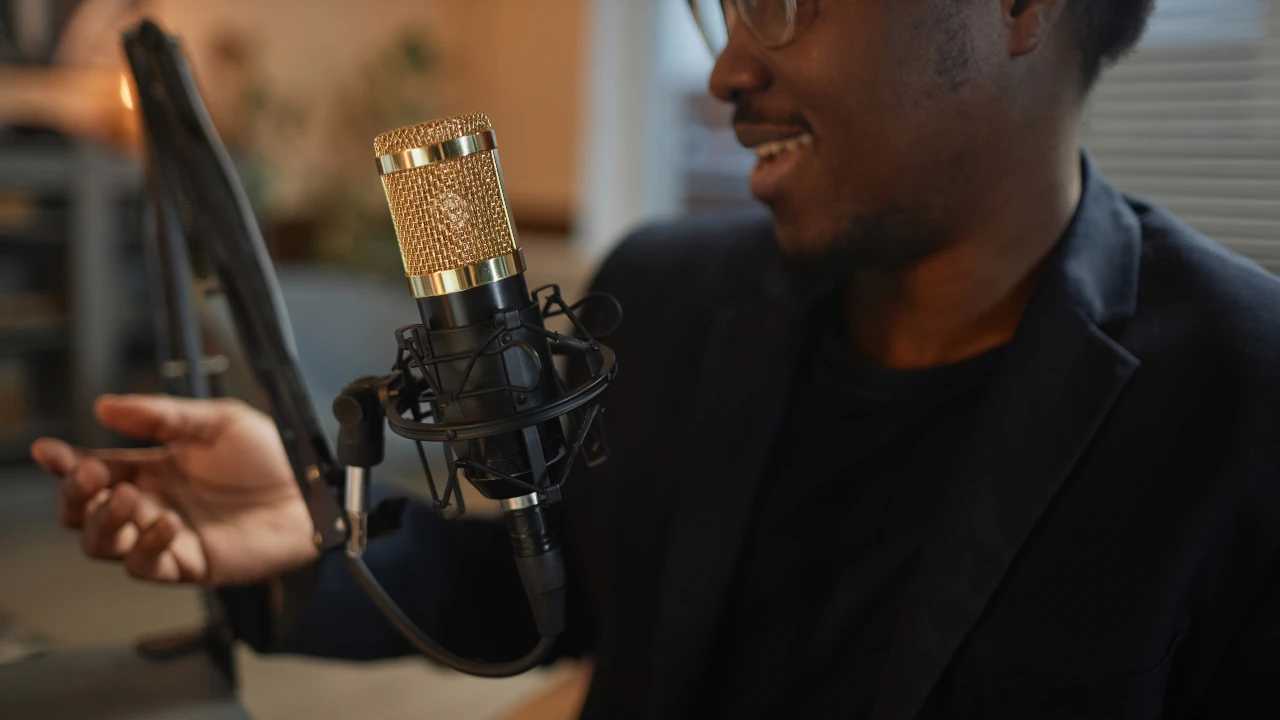 Man in recording studio